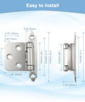 Soft Close 1/2 Overlay Brushed Nickel Kitchen Cabinet Door Hinges For Face Frame Cabinets detailed dimensions and installation guide