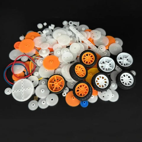 174 Piece Plastic Gear Set For DC Motors And RC Cars Trucks And Robots Includes Single Gear Spindle Gear Reduction Gear