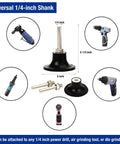 101 Piece 2 Inch Sanding Discs Kit With One Quarter Inch Holder includes universal 1/4-inch shank for drill attachment, black holder shown.
