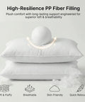 High-resilience PP fiber filling in Outdoor Lumbar Pillow Set Of 2 With Inserts, water resistant throw pillows for patio furniture.