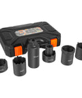 6 Pack Spindle Nut Socket Set With One Half Inch Drive Heavy Duty Tool Kit For Ford F Series GM Toyota And Dana Axles