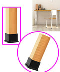 Rubber 1 Inch Square Furniture Leg Caps 12 Pack For Tables And Chairs Durable Floor Protectors for wood floors, shown on chair leg.