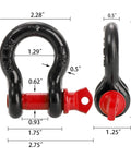 6 Pack Half Inch D Ring Shackle 2.0 Ton Capacity Heavy Duty Screw Pin For Tow Straps Winch Off Road Truck Recovery Black Powder Coated