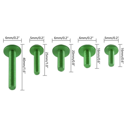 177 Piece Motorcycle Fairing Bolt Kit For YZFR6 YZFR1 YZFR3 YZFR7 With Windshield Screws Fasteners Nuts Clips Washers Replacement Black Premium Stainless Steel Construction For Long Lasting Strength Easy Install And Universal Fit For Bike Body; green bolts size chart