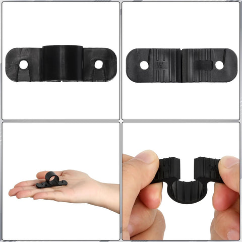 OwnMy 60-pack 1/2 in pipe clamp set; black plastic suspension clamps for PEX, copper and CPVC pipes