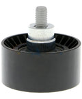 High-Style Accessory Drive Belt Idler Pulley For BMW X4 Models 2015-2021 with black plastic casing and metal screw.