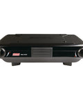 Front view of 2-In-1 Tabletop Camping Grill And Stove With Two Burners, 20,000 BTUs Of Cooking Power, Adjustable Burners, compact design.