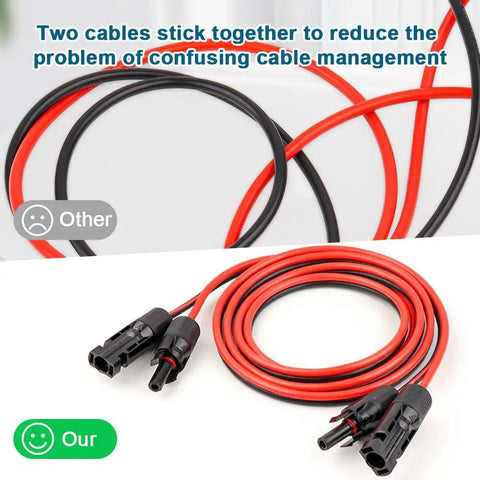 10 AWG Solar Extension Cable 100 Feet With Male To Female Connector Flexible Tinned Copper Wire for Solar Panels and RVs