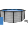 Oasis 18 Ft Round Above Ground Pool Kit With 52 Inch Steel Wall Vinyl Liner And Skimmer Rugged Steel Frame Backyard Pool Structure