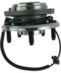Side view of Front Wheel Bearing And Hub Assembly For 2007 2017 Jeep Wrangler And 2018 Wrangler JK, showing 5 studs and wire harness.