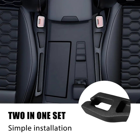 Flexible Eva Gap Fillers For Car Seats And Center Console 2 Piece Black Interior Accessory Kit displayed in car interior for easy installation.