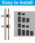 Nylon Spacers Set M6 And M8, 81-Piece Non-Threaded Round Standoffs For PCB Motherboard, black assortment kit with installation view.