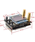 Diversity RX 5.8G 80CH FPV Receiver Module with OLED display and two RX modules, showing dimensions and SMA Female connectors.