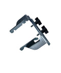 Professional Grade Crown Moulding Stops For Miter Saw Knock Out That Trim Work Fast Easy Vertical Hold Precision Cut Without Bevel Includes Two Pieces Heavy Duty Woodworking gear, metal crown stop with black knobs.