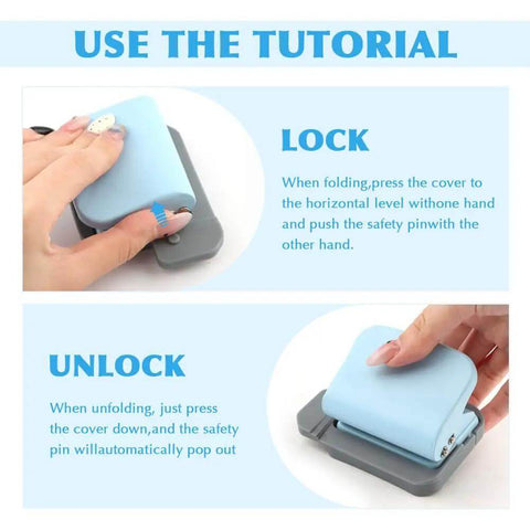 Tutorial on locking and unlocking the Six Hole Spiral Binding Punch For Planners And Home Office 8 Sheet Capacity