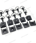 15mm Black DZUS Quick Release Fairing Fasteners For Motorcycles, Quarter Turn Bolts, 19mm Pins, Studs, Clips, Set of 10