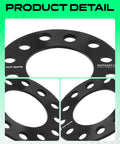 Close-up details of black 6x120 6x127 Wheel Spacers 6mm Without Bolts 4 Piece Set For GM Rides
