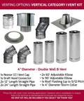 Certified Badass 60K BTU Vertical Natural Gas Garage Heater vent kit components for safe exhaust installation.