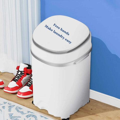 Compact Portable Washing Machine With Integrated Drying Bucket And Quick Drain Hose 3.8 Kilogram Capacity Mini Clothes Washer showing easy-to-use top.