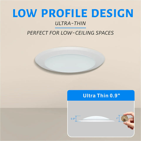 Top Notch 5 6 Inch Led Disc Ceiling Light Featuring Slick Dimmable Switch And Crisp 5000k Daylight Output Delivers Easy Recessed Can Retrofit With J Box Setup Built Heavy Duty With Rust Proof Steel Housing For A Flawless Modern Home Glow Upgrade