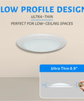 Side view of Ten Pack 6 Inch LED Disk Lights Dimmable Flush Mount Downlights 16.5W 1000 Lumens 5000K Daylight Ceiling showcasing slim profile