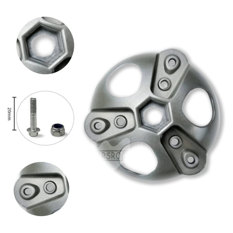 Wind Turbine Wheel Hub And Cap Kit With 3 Blades For Horizontal Turbines DIY Friendly Windmill Accessories 100W To 1000W Includes Screws And Nuts Compatible With 17mm Shaft Durable Metal Hub Cap For Easy Install showing hub and fasteners