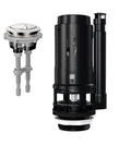 3 Inch Dual Flush Valve With Top Push Button Inside Tank Toilet Repair Kit For 2 Piece Toilets No More Leaks Quick Fix Running Water And Ghost Flush Model A2422M, showing components including black flush valve and chrome push button.