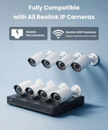 16 Channel 5MP PoE Home Security System With 8 Outdoor Wired Cameras and 16CH NVR displayed on a blue background