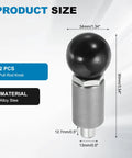 2 Pack Spring Loaded Pull Pins With Ball Knobs Rock Solid Alloy Steel Plungers 0.5 Inch Shank 1.3 Inch Grip Diameter displayed with size details.