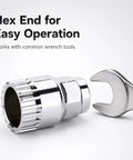 Pro Grade All In One Bike Maintenance Kit With Bottom Bracket Removal Tool shown with wrench for easy hex operation.