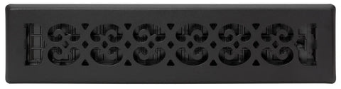 Scroll Design Floor Register 2x14 Textured Black Steel Vent Cover With Easy Drop In Install No Tools Required Durable Powder Coated Finish