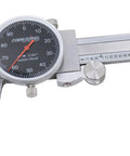 6 Inch Dial Caliper With 0.001 Inch Resolution Black Face Red Needle Stainless Steel Satin Chrome Finish Measures Inside Outside Depth In A Fitted Box