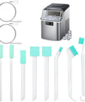 Ice Machine Cleaner Brush Kit, 10-Piece Set with 2 Extra-Long Drain Pipe Brushes and 8 Crevice Brushes, for spotless ice makers