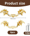 Six Piece European Style Vintage Cabinet Handles Pulls 5 Inch Alloy Antique Golden Drawer Knobs Size Chart with Screws