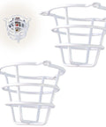 Straight Up Heavy Duty White Sprinkler Cage Guards designed to block accidental hits on recessed ceiling pipes, two safety cages.