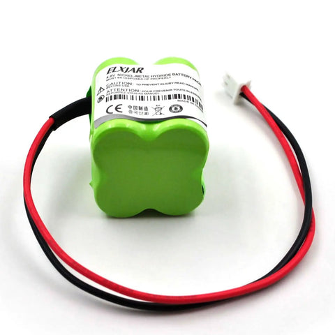 Four Point Eight Volt 400mAh NiMH Battery Pack Replacement for Emergency Exit Light Five Pack. Green battery with plug leads.