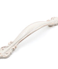Ivory White Cabinet Hardware Pulls 5 Pack, 3 Inch Hole Centers, Zinc Alloy, Subtle Yellow Tint, View of Single Pull