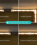 Hassle Free 3 Pin 8mm Cob Cct Led Connector Kit Featuring Dual End Wire And L Shaped Connectors showing various connection types.