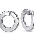Split lock washers, 304 stainless steel, bright finish; front and side views of two washers.