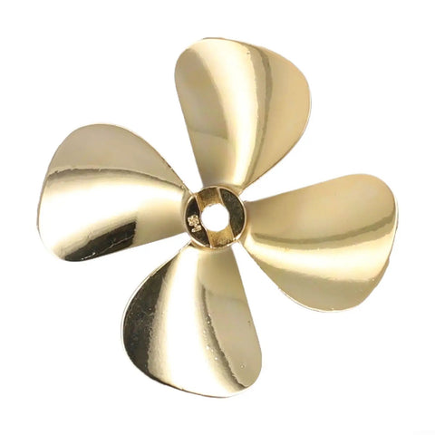 Beefy Four Blade Zinc Alloy RC Boat Propeller With Gold Plated Finish 4Mm Shaft 55Mm Or 60Mm Diameter Left Or Right Hand Rotation
