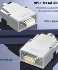 DB9 Breakout Connector Kit Two Pack One Male One Female Solderless Terminal Block D Sub 9 Pin RS232 RS485 Serial Adapter with Metal Case