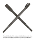 Crossed SDS Plus chisel bits made of high carbon steel for hammer drill, suitable for masonry and demolition work.