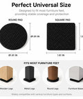 48 Count No Slip EVA Furniture Pads With Self Adhesive Backing For Chairs Couches Tables Feet Anti Scratch Floor Protectors Round And Square Black Glide Pads