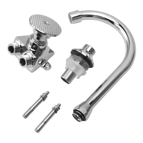 Fauitay Foot Pedal Faucet Hands Free Kitchen Faucet with Touchless Foot Control Valve for Standard Kitchen Sinks chrome components and fittings