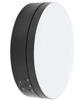 Spiffy Omquot Electric Rotating Jewelry Stand With 360 Degree Swivel Plate And Usb Charging Port For Watches Cosmetics And Toys In Sleek Black Finish Sturdy Abs Material Durable Design Mirror Like Surface Great For Home Decor angled view of sleek black rotating display with USB port.