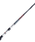 Close-up of the Youth Spincast Fishing Rod And Reel Ike Dude 5 Foot 6 Inch 2 Piece with white graphite rod and black handle detail.