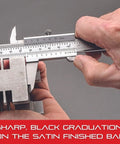 Vernier Caliper With Hardened Stainless Steel Depth Rod And Lock Screw, Sharp Black Graduation For Precise Readings, 0-8 Inch Range