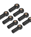 M3xL19mm Lever Steering Linkage Ball Head Ends For RC Crawler Cars 8 Piece Black Set, M3 thread, 3mm hole