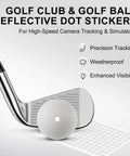 Golf club with ball and Dope Reflective Dot Stickers For Golf Training 600 Dots 0.25 Inch White Weatherproof Adhesive sheet