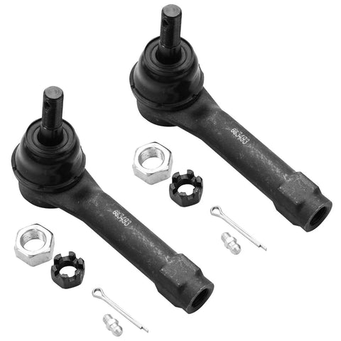 4x4 Front CV Axles and Wheel Bearing Kit, 17-Piece for GMC and Chevy Trucks, 6-Lug 4WD Replacement, Bolt-On Front Suspension Upgrade, DIY-Friendly, Durable Axle Shafts, Bearings, Seals, and Hardware; two black tie rods with hardware